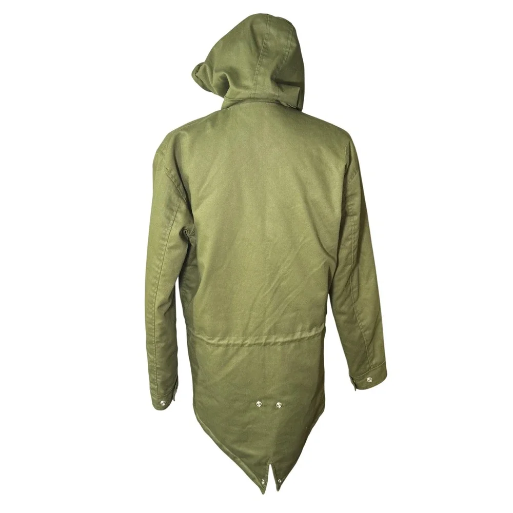Straight To Hell Hunter Olive Green Fishtail Parka Jacket Men's XS Cotton Hooded